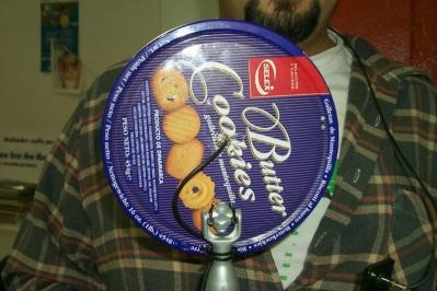 DIY cantenna with cookie tin - Back